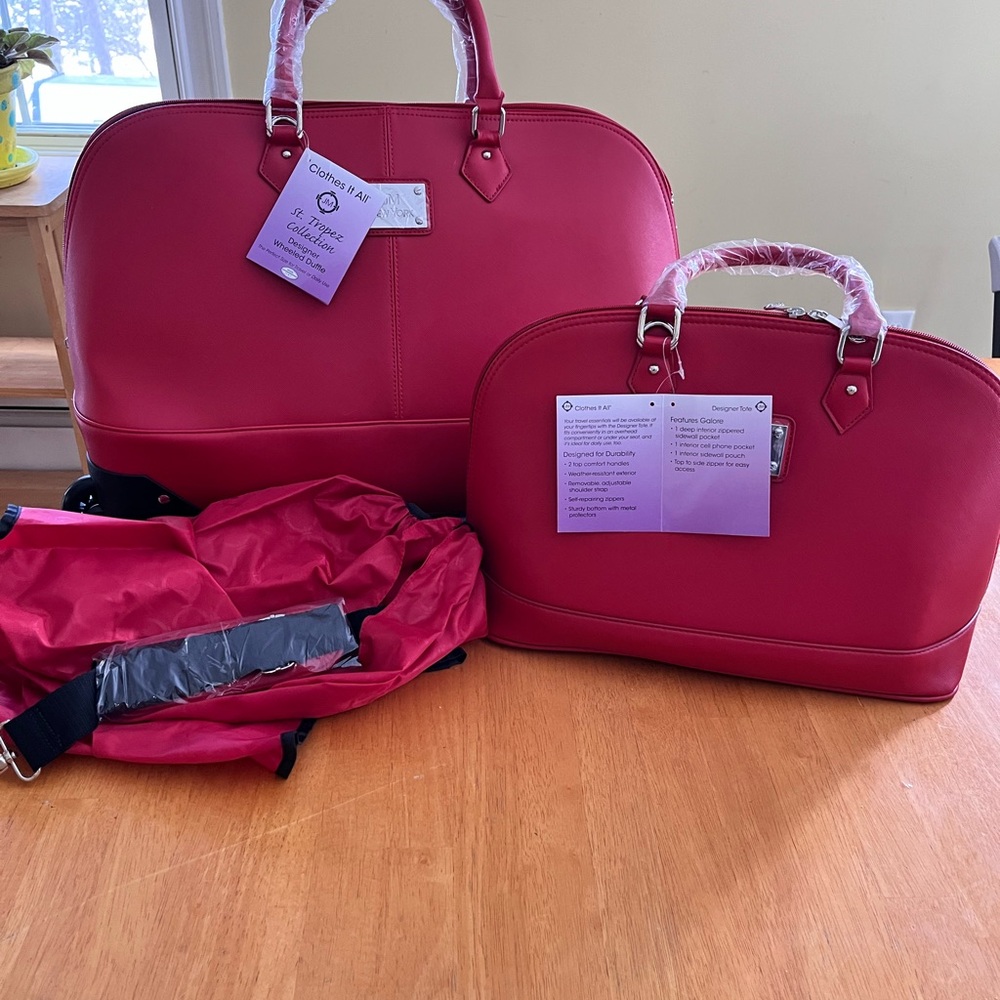 Joy Mangano Vibrant Red Travel Bag Set